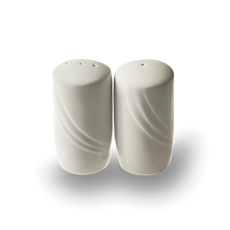 Salière & Poivrière en porcelaine – H. 6,5 cm