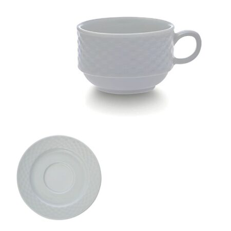 Tasse & Sous-Tasse en porcelaine– Modèle Polo – 95 ml